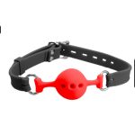 Petite Silicone Ball Gag Blk/Red
