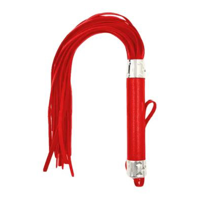 PU Flogger Heart Metal Red