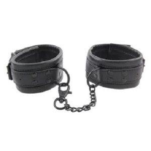 Hand Cuffs soft Padded Leather Blk