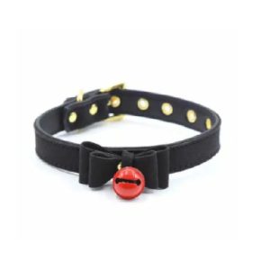 Bow Collar with Cat Bell Black/Red
