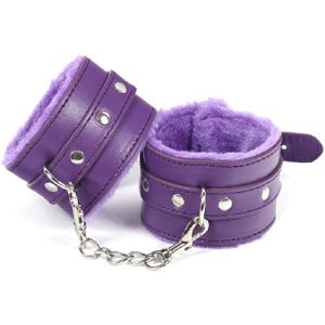 Wrist Cuffs Fur Lined Purple