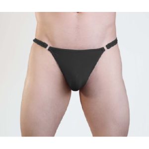 Mens Quick Release Thong Black S/M