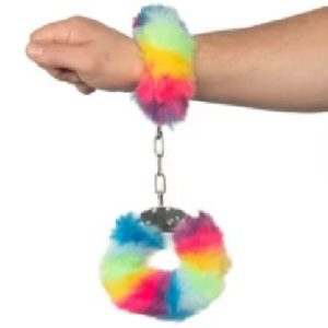 Fluffy Handcuffs Rainbow Pride